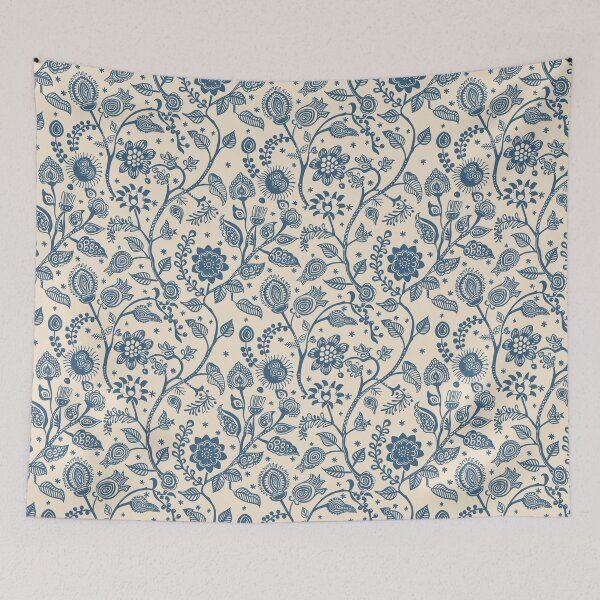 Item preview, Vintage Indian Kalamkari Floral Pattern designed and sold by Hanna Ryan.