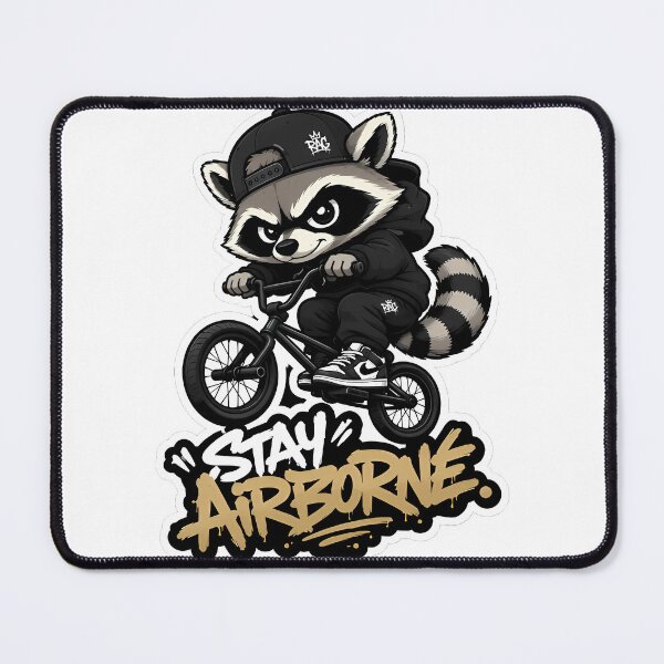Item preview, Raccoon on a BMX doing a bunnyhop – stay airborne. designed and sold by Aesthicer.