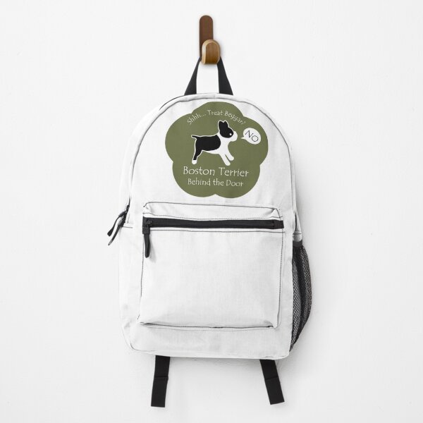 Item preview, Funny Boston Terrier Treat Beggar Behind the Door Khaki Base designed and sold by Na7nasColorShop.