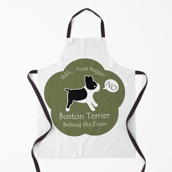 Item preview, Funny Boston Terrier Treat Beggar Behind the Door Khaki Base designed and sold by Na7nasColorShop.