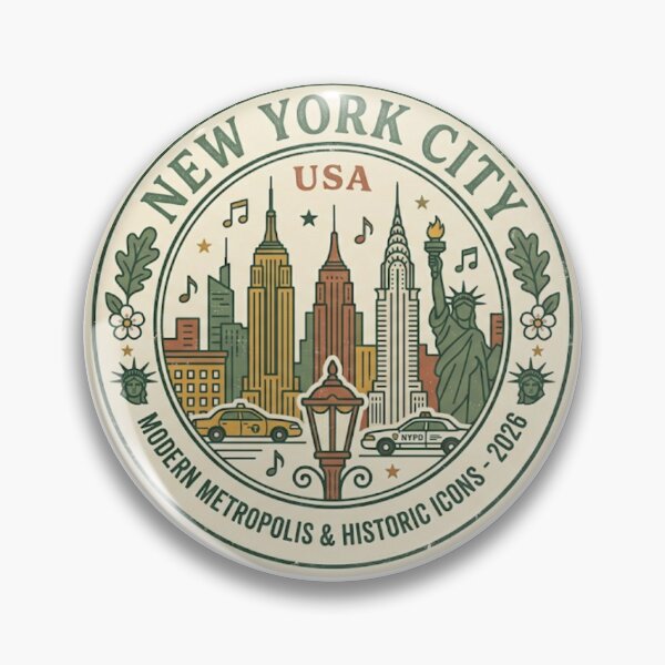 Item preview, New York City USA Statue of Liberty Retro Vintage Travel Sticker designed and sold by Zeyzep.