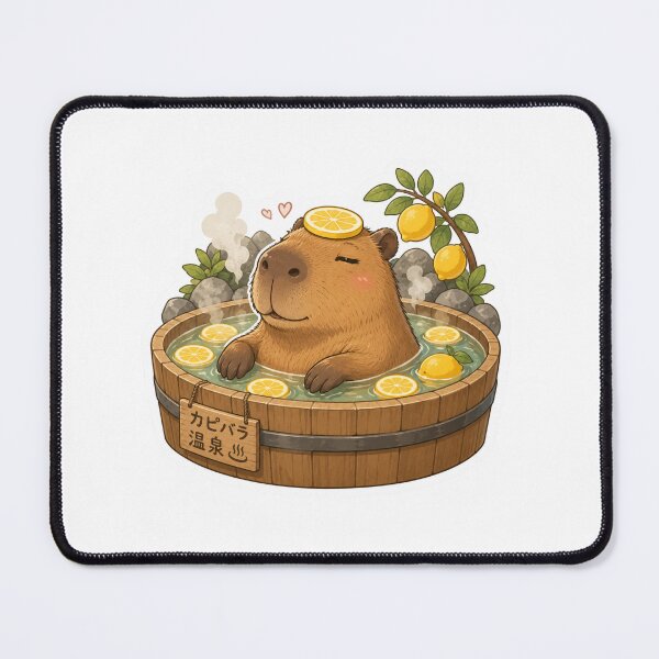 Item preview, Capybara in Lemon Bath – Funny Onsen Meme Art designed and sold by SMARTKIT DESIGNAGENCY.