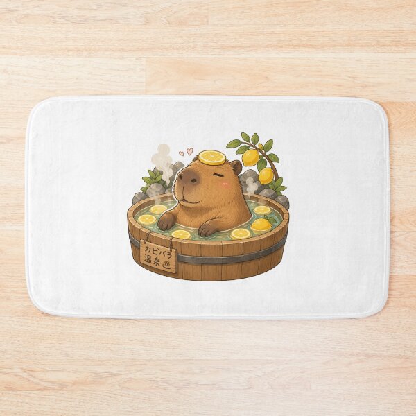 Item preview, Capybara in Lemon Bath – Funny Onsen Meme Art designed and sold by SMARTKIT  DESIGNAGENCY.