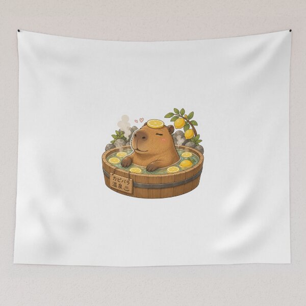Item preview, Capybara in Lemon Bath – Funny Onsen Meme Art designed and sold by SMARTKIT  DESIGNAGENCY.