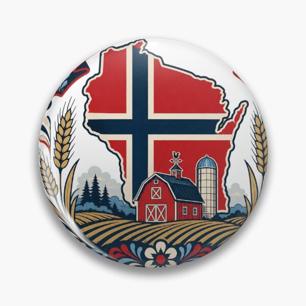 Item preview, Norwegian Heritage Wisconsin Homestead Crest designed and sold by fantasyy.