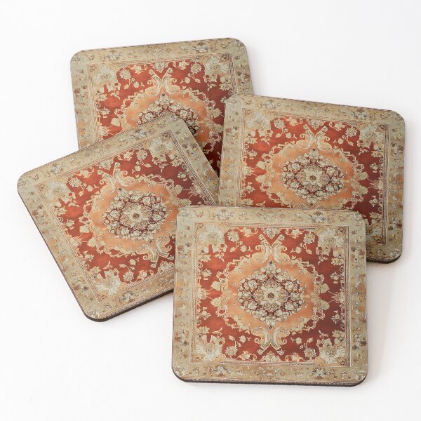 Item preview, Vintage Terracotta Persian Floral Oriental Royal Rug Pattern designed and sold by GrinGalore.
