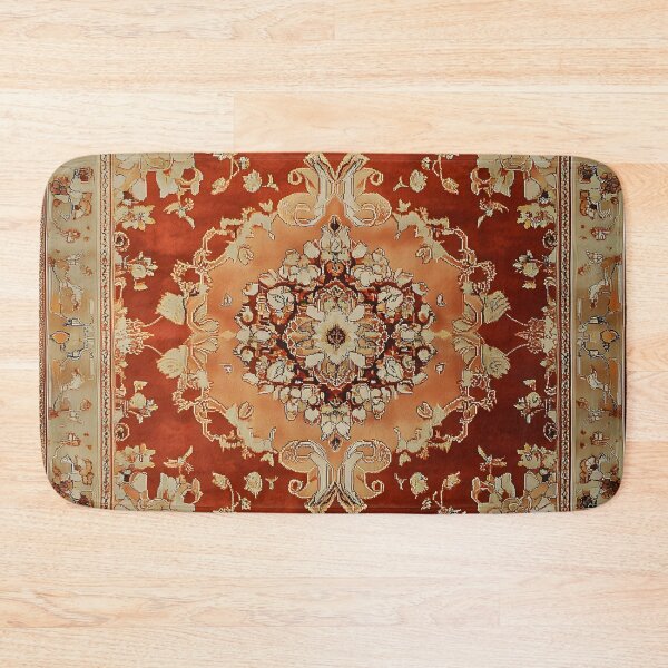 Item preview, Vintage Terracotta Persian Floral Oriental Royal Rug Pattern designed and sold by GrinGalore.