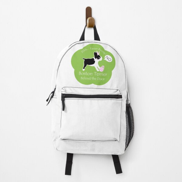 Item preview, Funny Boston Terrier Easter Bunny Behind the Door Green Base designed and sold by Na7nasColorShop.