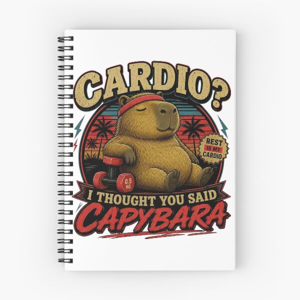 Item preview, Funny Capybara Fitness T-Shirt - Cardio Capybara Shirt - Retro Gym Workout Gift - Happy Critter Co. designed and sold by Happy critter co..