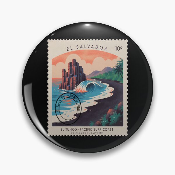Item preview, El Tunco El Salvador Pacific Postage Stamp Travel Sticker designed and sold by stickercuffs.