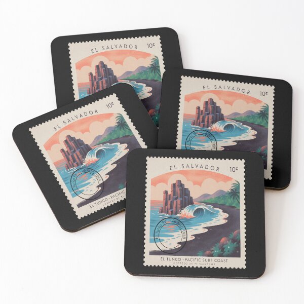 Item preview, El Tunco El Salvador Pacific Postage Stamp Travel Sticker designed and sold by stickercuffs.