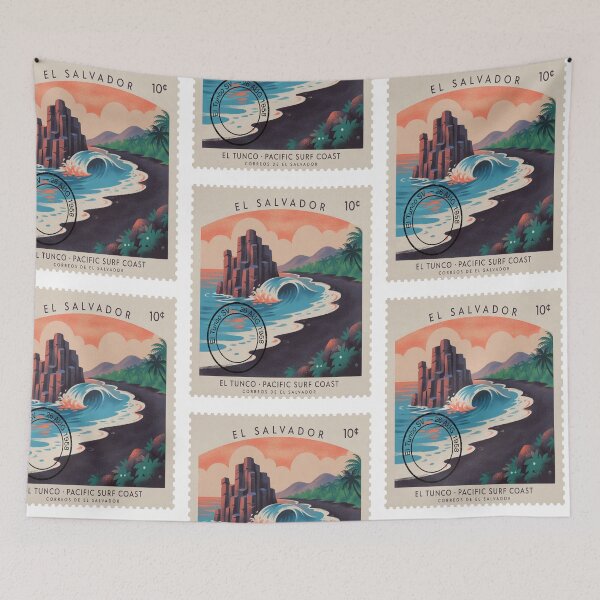 Item preview, El Tunco El Salvador Pacific Postage Stamp Travel Sticker designed and sold by stickercuffs.