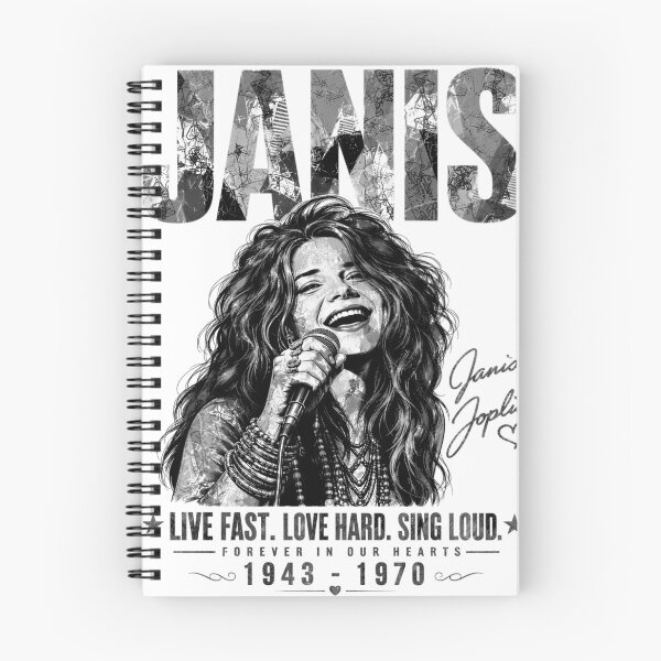 Item preview, Janis Live Fast Love Hard Sing Loud Black&White Edition designed and sold by KLERIKSTORE.