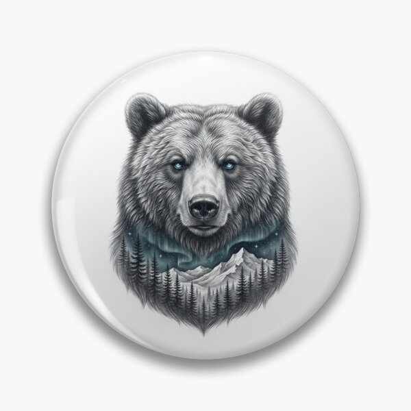 Item preview, Wilderness Spirit – Bear and Mountain Landscape designed and sold by BoldConcept43.