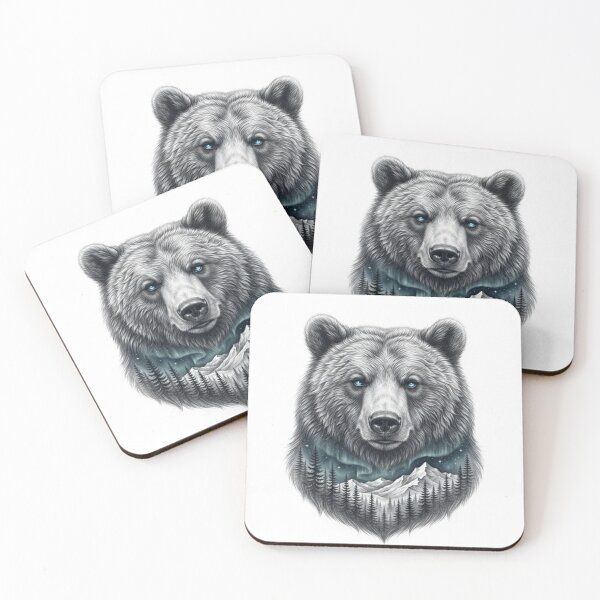 Item preview, Wilderness Spirit – Bear and Mountain Landscape designed and sold by BoldConcept43.