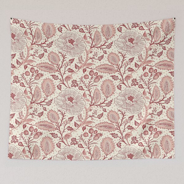Item preview, Vintage Indian Kalamkari Floral Pattern designed and sold by Hanna Ryan.