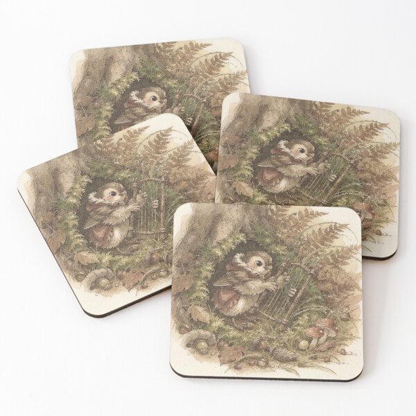 Item preview, Sparrow Folk Tuning a Grass-Blade Harp Storybook Art designed and sold by PictorialWhimsy.