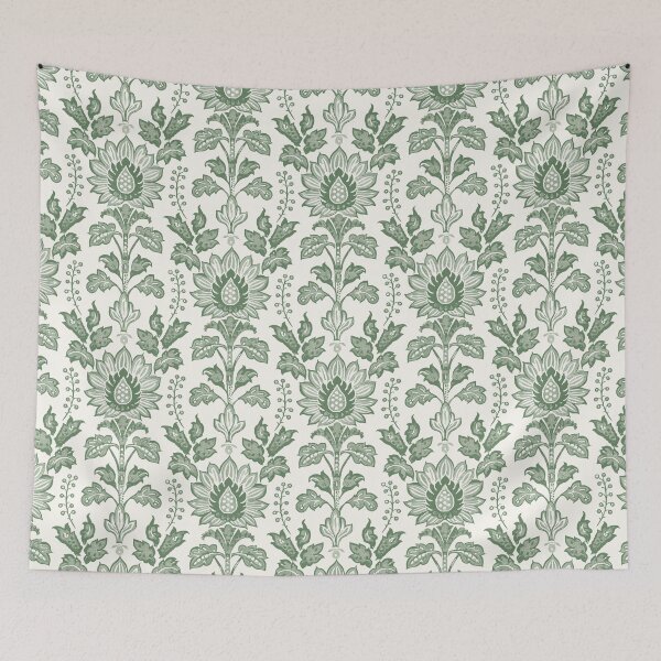 Item preview, Vintage Indian Kalamkari Floral Pattern designed and sold by Hanna Ryan.