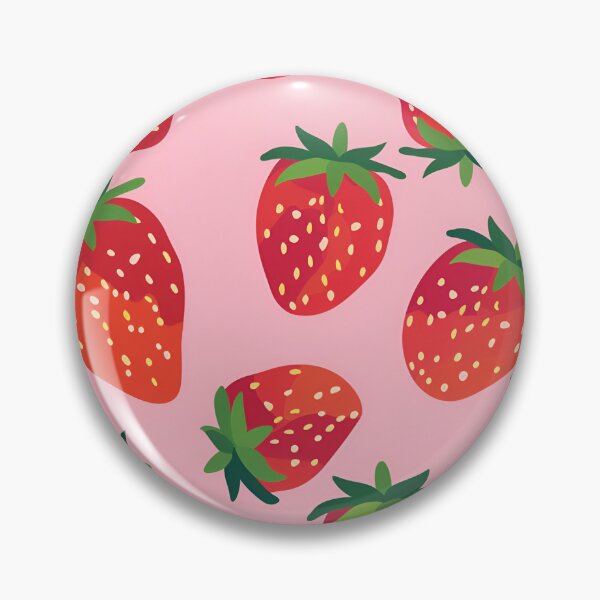 Item preview, Strawberries on Dusty Rose – Flat Seamless Summer Fruit Pattern designed and sold by EmeraldeaArt.