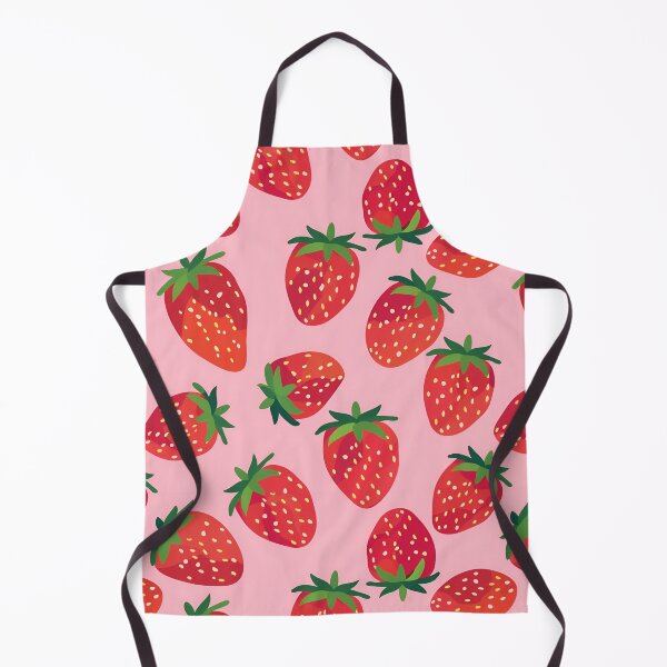 Item preview, Strawberries on Dusty Rose – Flat Seamless Summer Fruit Pattern designed and sold by EmeraldeaArt.