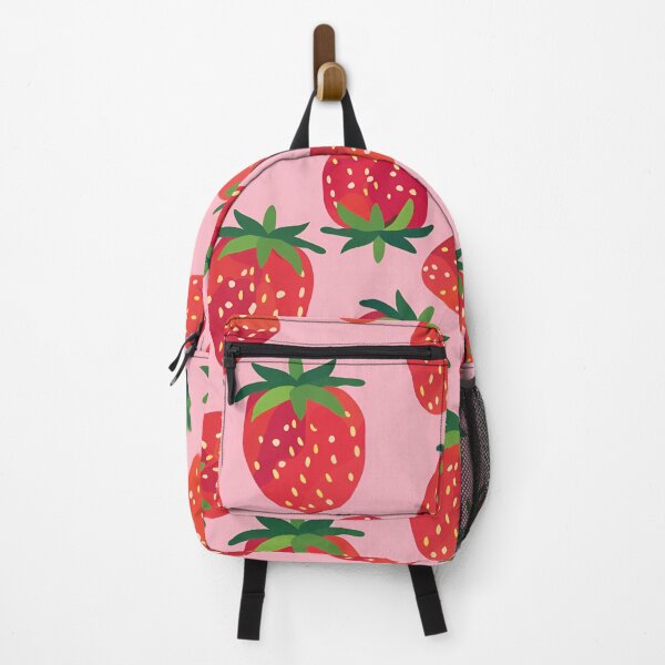 Item preview, Strawberries on Dusty Rose – Flat Seamless Summer Fruit Pattern designed and sold by EmeraldeaArt.