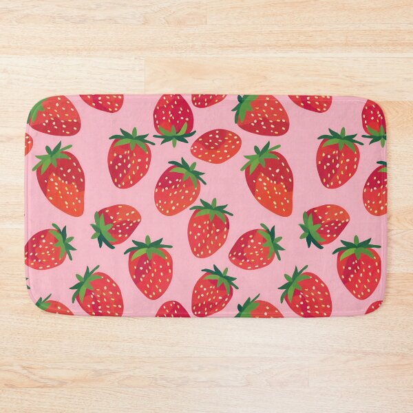 Item preview, Strawberries on Dusty Rose – Flat Seamless Summer Fruit Pattern designed and sold by EmeraldeaArt.