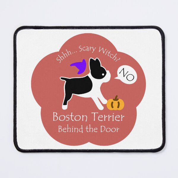 Item preview, Funny Boston Terrier Scary Witch Behind the Door Burnt Orange Base designed and sold by Na7nasColorShop.