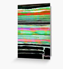 bohemian colors in green, orange, pink and black - watercolor abstract painting Greeting Card