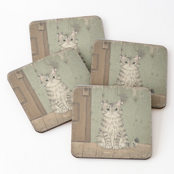Item preview, Affronted American Curl Cat Refusing to Come Indoors Folk Art designed and sold by PictorialWhimsy.