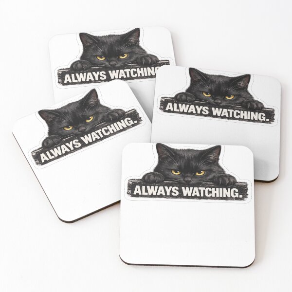 Item preview, Always Watching Black Cat Sticker | Funny Peeking Black Cat Meme | Cat Lover Gift designed and sold by Skedart.