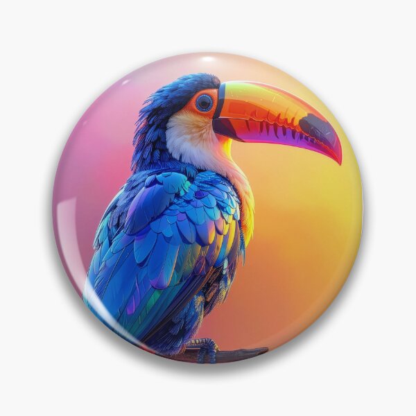 Item preview, Toucan portrait colorful pop art tropical bird painting vibrant exotic wall art home decor print designed and sold by icemanphotos.