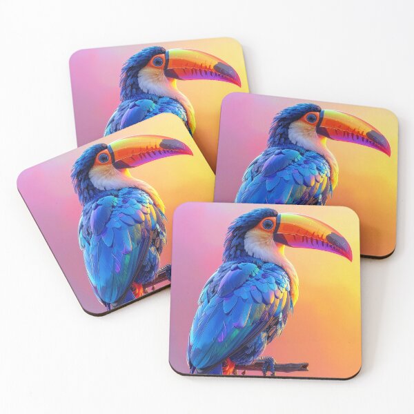 Item preview, Toucan portrait colorful pop art tropical bird painting vibrant exotic wall art home decor print designed and sold by icemanphotos.