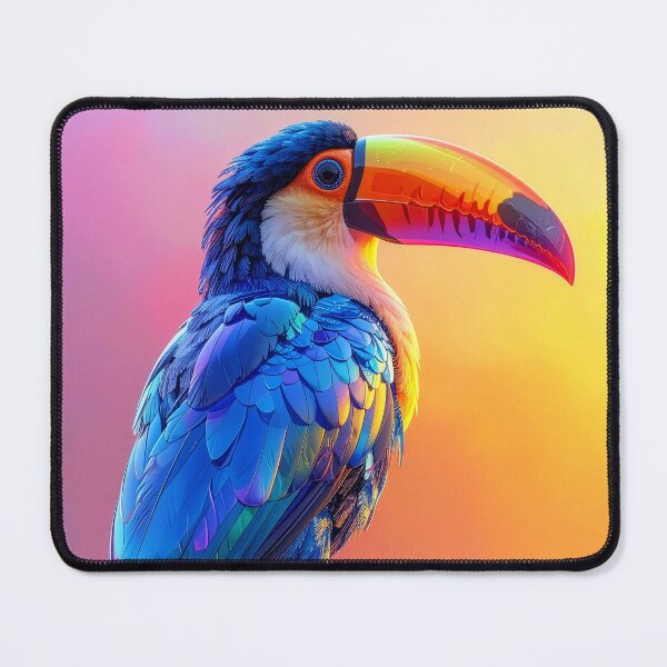 Item preview, Toucan portrait colorful pop art tropical bird painting vibrant exotic wall art home decor print designed and sold by icemanphotos.