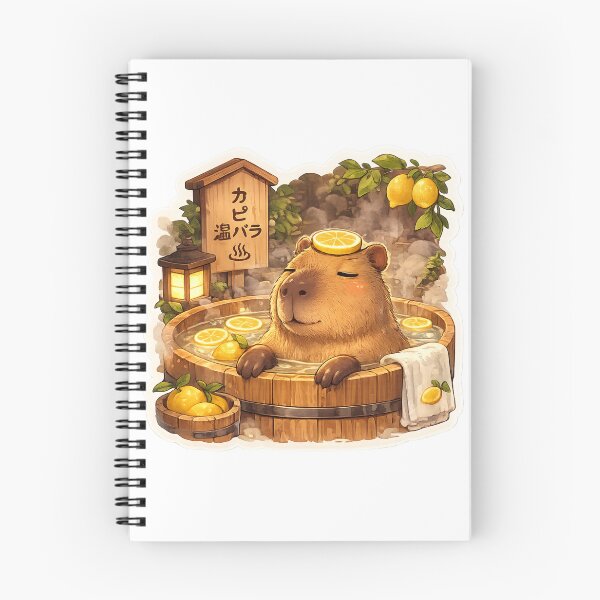 Item preview, Capybara Onsen – Citrus Bath Illustration designed and sold by SMARTKIT  DESIGNAGENCY.