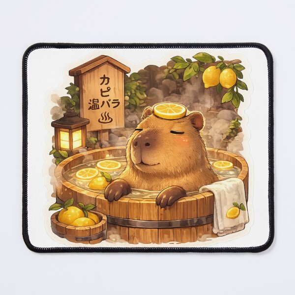 Item preview, Capybara Onsen – Citrus Bath Illustration designed and sold by SMARTKIT DESIGNAGENCY.