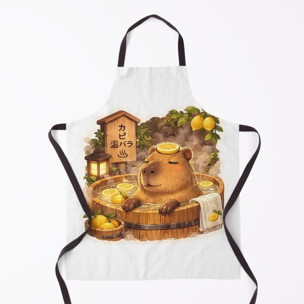 Item preview, Capybara Onsen – Citrus Bath Illustration designed and sold by SMARTKIT  DESIGNAGENCY.