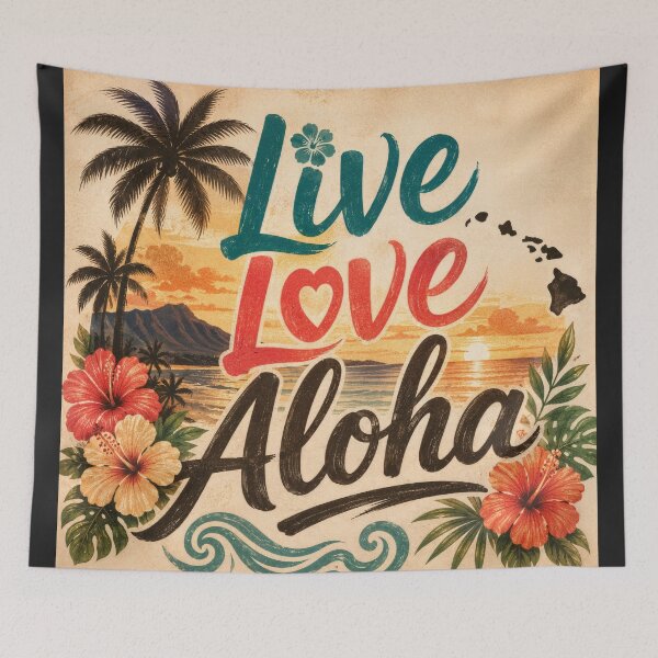 Item preview, Live Love Aloha Hawaiian Sunset designed and sold by  CrimsonBloomSyndicate .