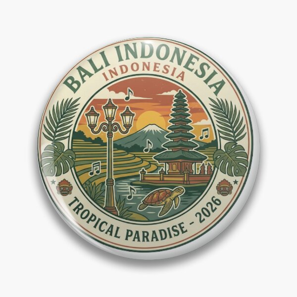Item preview, Bali Indonesia Tropical Paradise Retro Vintage Travel Sticker designed and sold by Zeyzep.