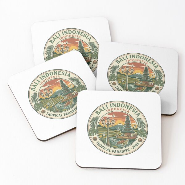 Item preview, Bali Indonesia Tropical Paradise Retro Vintage Travel Sticker designed and sold by Zeyzep.