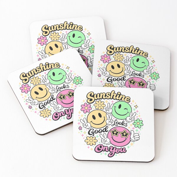 Item preview, Sunshine Looks Good On You Smiley Faces Retro Y2K Cute Happy Typography T-Shirt designed and sold by Rx Graphic Studio.