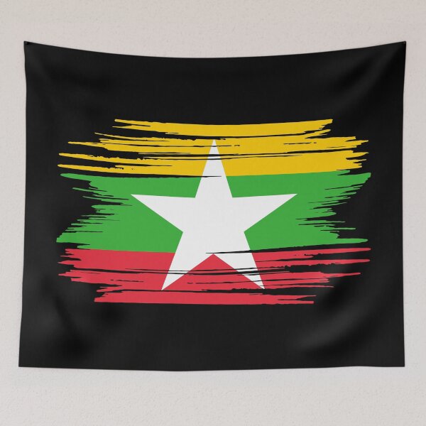 Item preview, Distressed Myanmar Flag MM designed and sold by shitpostee.