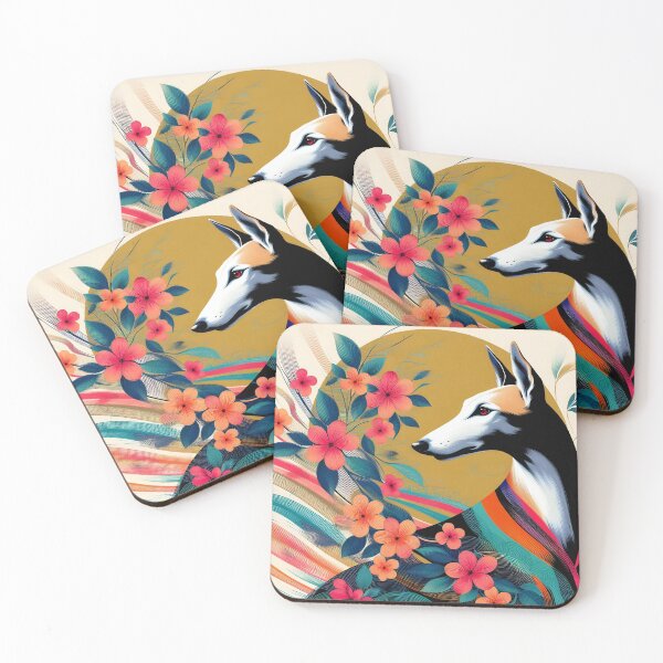 Item preview, GALOGO - Ukiyo-e Suibokuga Greyhounds - Vol. III Floral Contemporary Collection designed and sold by GALOGO – Art for Sighthounds & Animal Welfare.