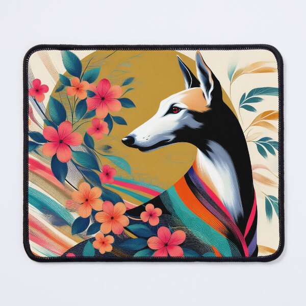 Item preview, GALOGO - Ukiyo-e Suibokuga Greyhounds - Vol. III Floral Contemporary Collection designed and sold by GALOGO – Art for Sighthounds & Animal Welfare.