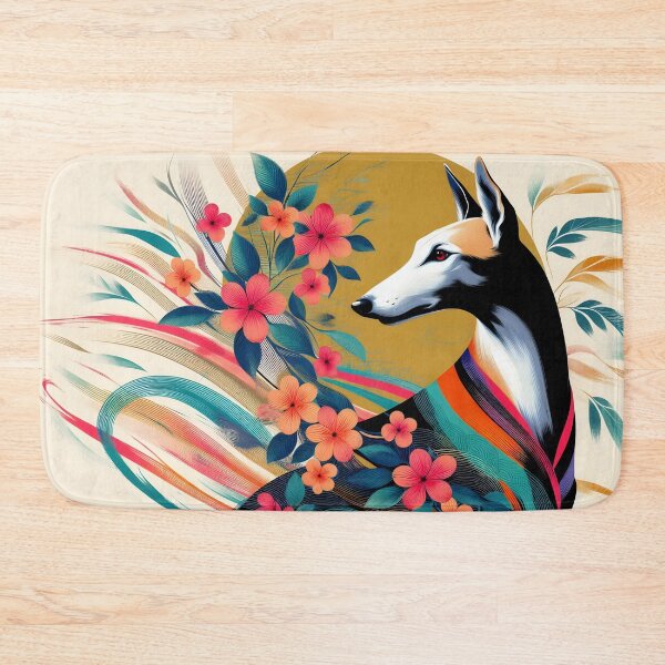 Item preview, GALOGO - Ukiyo-e Suibokuga Greyhounds - Vol. III Floral Contemporary Collection designed and sold by GALOGO – Art for Sighthounds & Animal Welfare.