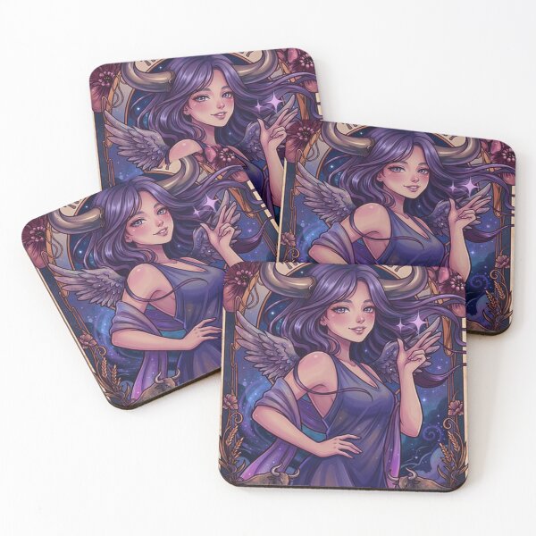 Item preview, Taurus Zodiac Goddess Anime Art | Taurus Energy Celestial Angel | Dark Galaxy Astrology Illustration | Bull Zodiac Sign | Fantasy Horoscope Wall Art | Taurus Birthday Gift designed and sold by RSDigitalPrintDesign.