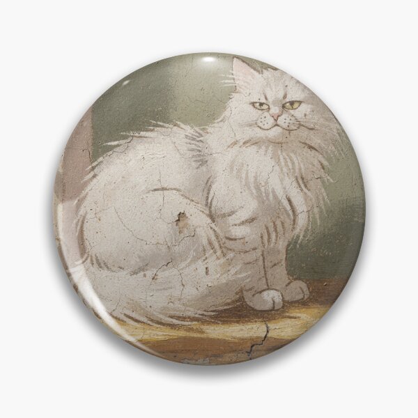 Item preview, Fluffy Turkish Angora Guarding the Warm Windowsill Folk Art designed and sold by PictorialWhimsy.