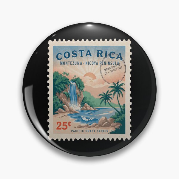Item preview, Montezuma Costa Rica Pacific Waterfall Postage Stamp Sticker designed and sold by stickercuffs.