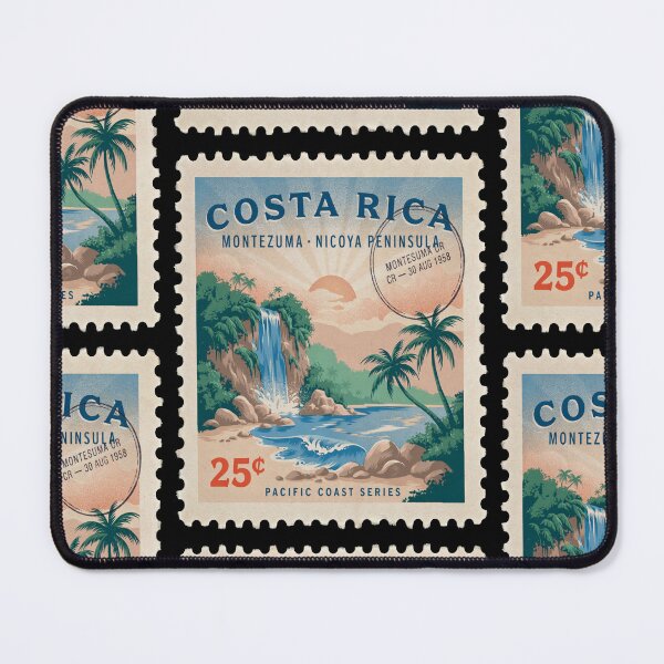 Item preview, Montezuma Costa Rica Pacific Waterfall Postage Stamp Sticker designed and sold by stickercuffs.