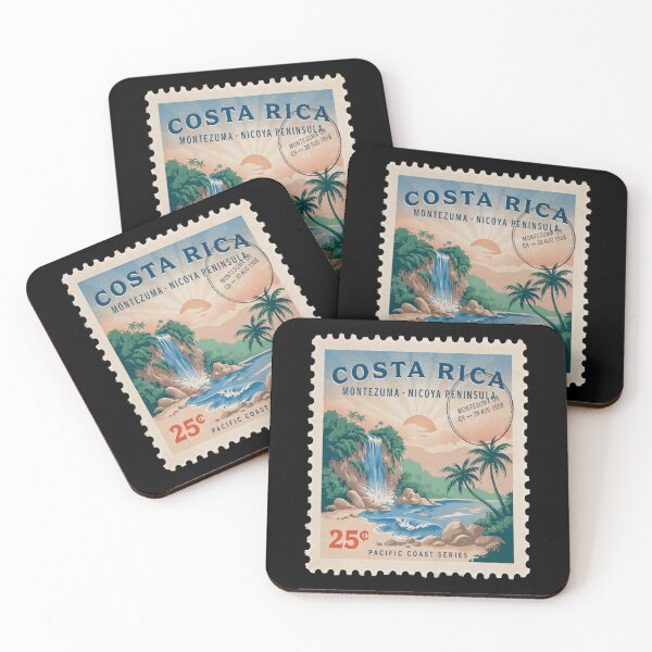 Item preview, Montezuma Costa Rica Pacific Waterfall Postage Stamp Sticker designed and sold by stickercuffs.