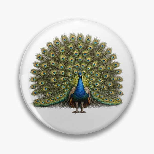 Item preview, Realistic Peacock with Full Display Feathers – Colorful Wildlife Art designed and sold by SmikiM.